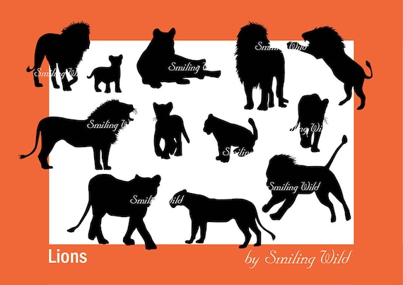 Download lion silhouette clipart family svg savannah lion cub art svg