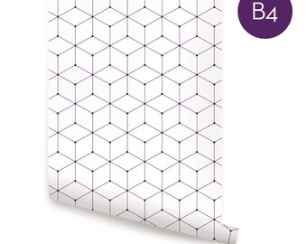 Geometric Cube Custom Color Peel & Stick Fabric Wallpaper Repositionable