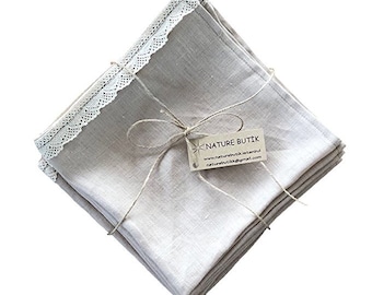 Pure %100 Linen Napkins set of 6