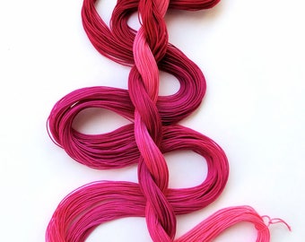 Size 20 "Raspberry Sorbet" hand dyed tatting thread 6 cord cordonnet crochet cotton