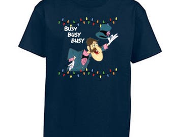 Youth Tacky Christmas Shirt Professor Hinkly Busy Busy Busy Kids Holiday Christmas Tee