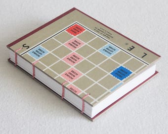 Scrabble Journal Recycled Game Board Book Upcycled Scrabble Gameboard 09 by PrairiePeasant
