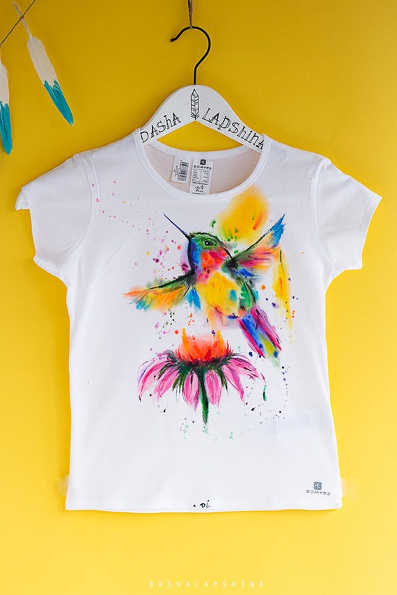 hand painted baby toddler child t shirt with humming bird how to design a shirt with paint