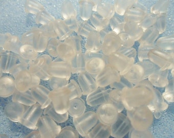 100 rubber ear nuts - rubber earring backs - earring nuts - 4 x 4mm