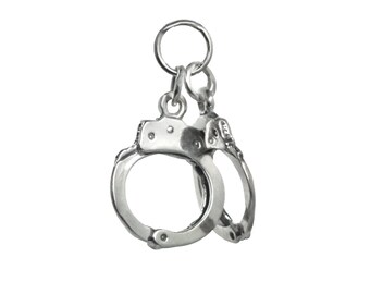 Handcuffs Sterling Silver Charm Pendant