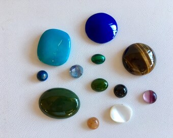 Gemstone Cabochons-Twelve Stone Cabochons