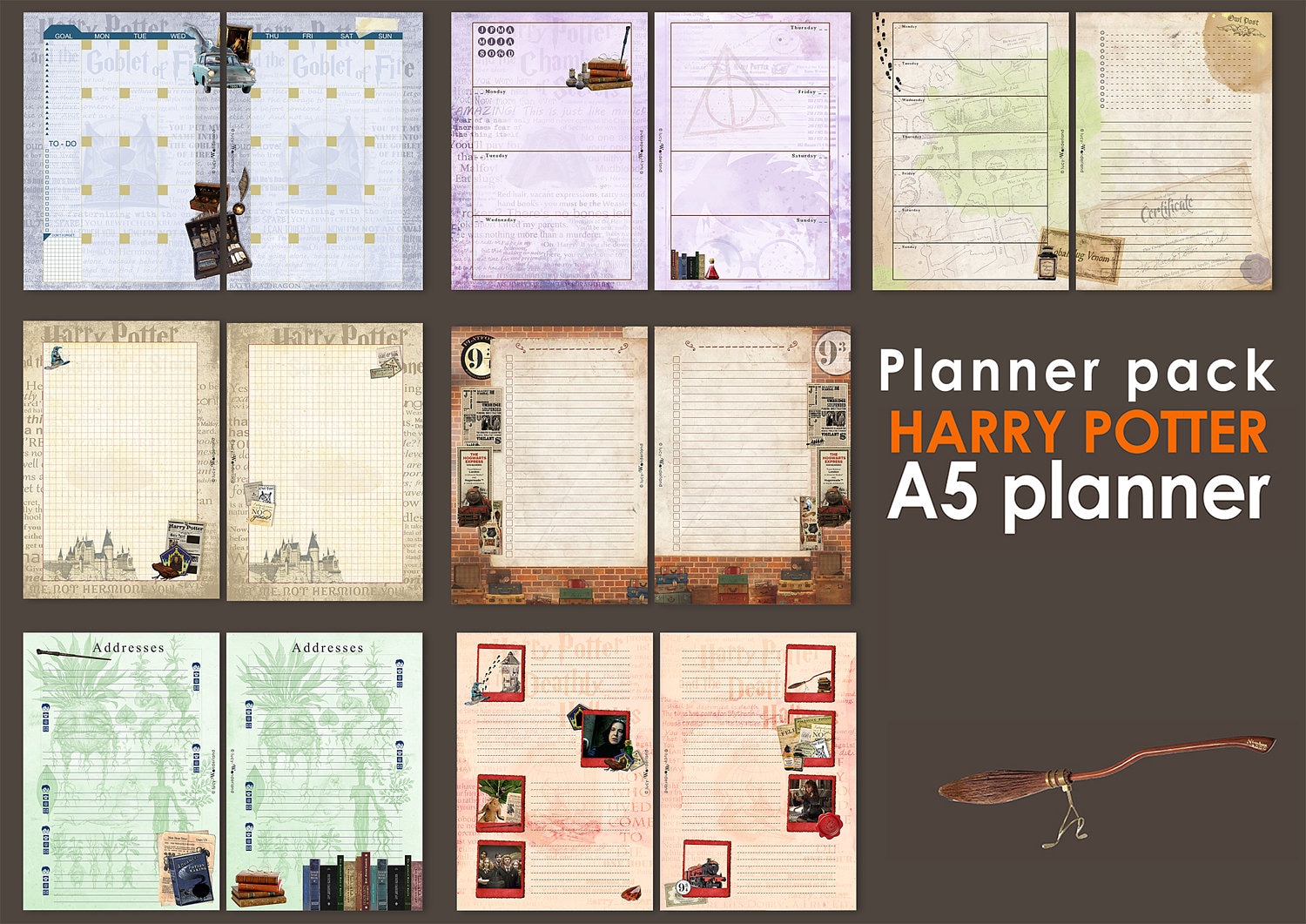 HARRY POTTER Planner Pack printables pages for A5