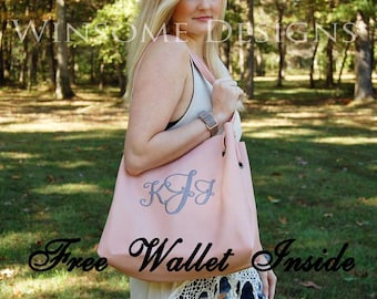 Personalized Pocket Book-Monogram Hobo Purse-Monogram Pocket Book-Monogram Shoulder Bag-Hobo Bag-Large Monogram Purse-Monogram Tote Bag