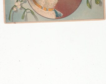 Antique Poodle With Blue Bow-Lovely Vines- Richly Embossed-1912-Dog-Antique Postcard