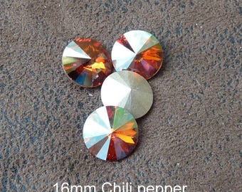 1 cabochon Austrian Crystal 1122 Chile Pepper 16mm