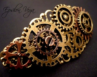 Steampunk mechanical hairclip