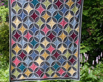 Cathedral Window Blanket - Crochet Pattern, PDF in English