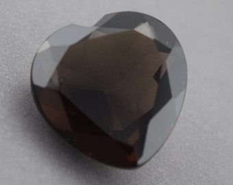 Faceted Smokey Quartz Heart