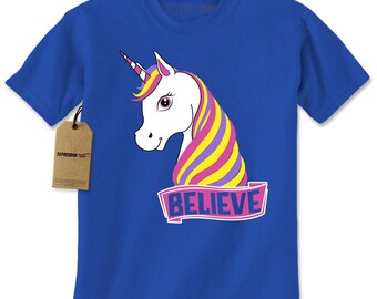 Unicorn Believe Ugly Christmas Mens T-shirt