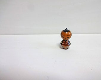 1in Vintage Japanese Miniature Wood KOKESHI Doll