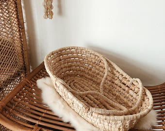 Vintage Straw Baby Doll Mosies Basket