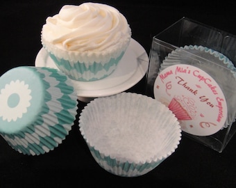 Teal Sunburst Cupcake Liners