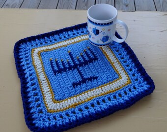 Hanukkah Menorah Placemat Crochet Pattern