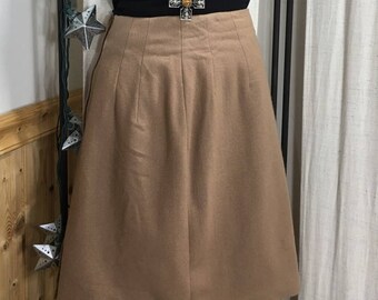 Vintage 1970's 100% wool a-line camel skirt 2P