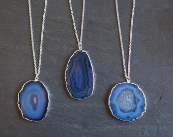SALE / Men's Gemstone Necklace / Agate Necklace / Men Necklace / Men's Silver Necklace / Men's Jewelry / Gift for Him