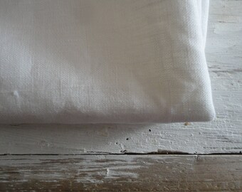white linen TABLECLOTH, hand made from different qualities of white linen _ heavy, midi-weight or light