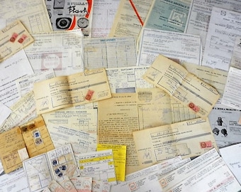 50 pc pack vintage paper ephemera for scrapbooking, collage, collection - cards, envellope, letters, ticket, other ......