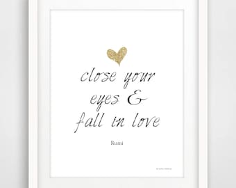 Inspiring Rumi Quote - Poetry - Spiritual - Rumi Collection 8x10inches