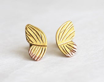 Butterfly Earrings, Wing Earrings, Gold Butterfly Earrings, Gold Stud Earrings, Butterfly Jewelry, Butterfly Stud Earrings, Butterfly Wing