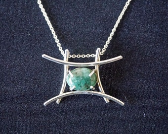 Rough Emerald Pagoda Pendant