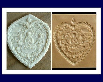 2357 Nativity Heart Cookie Mold - Springerle Mold - Marzipan mold - Nativity Mold - Manger Scene Mold - Paper Casting Mold - Religious Mold