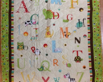 A B C Panel Baby Quilt