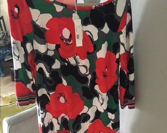 Trina Turk long sleeve flower print dress