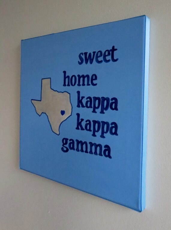 hand painted Sweet Home Kappa Kappa Gamma 12x12 canvas