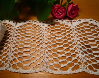 13 cm wide white mesh lace