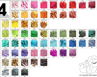 YKK ZIPPERS Your Choice of 25 YKK Brand 14 Inch Zippers-Mix and Match-Choose from 65 colors- Quality zippers!