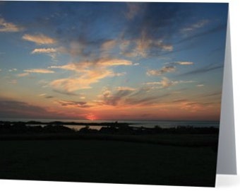 sunset note card, note cards, greeting cards, block island note cards, blank note cards, block island sunset, nautical cards, beach cards