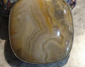 Crazy Lace Agate Pendant Necklace