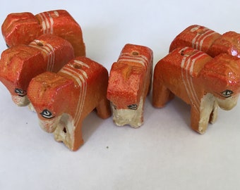 Assorted Animal Beads - Six Ruddy Elephant Beads