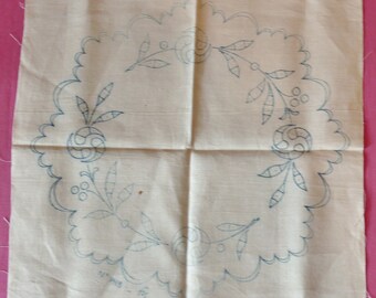 CANVAS of flax former printed embroidery