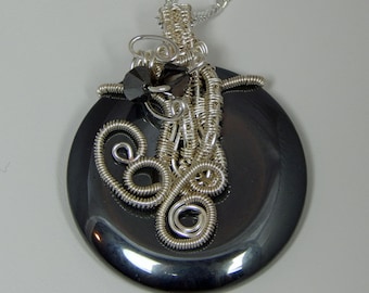 Wire Wrapped Donut. Wire Wrapped Hemalyke Pendant. Hemalyke Donut. Hemalyke Pendant. Wire Wrapped Pendant.