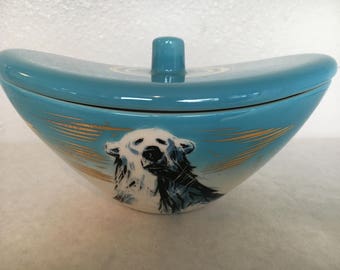 Matthew Adams Polar Bear Covered Dish by Sasha Brastoff Pottery
