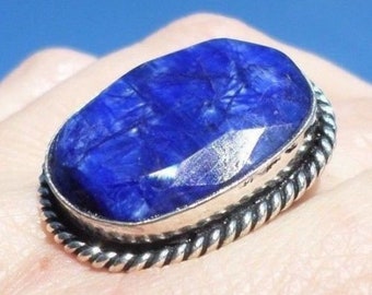 RING 925 sterling silver and Sapphire (BA69)