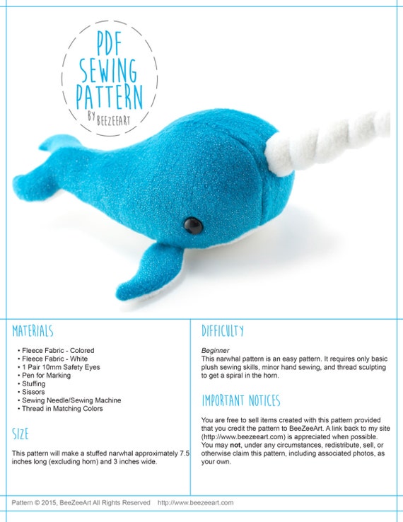 whale plush pattern free