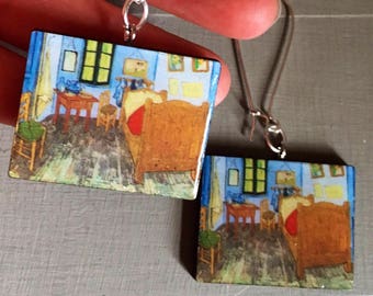 Miniature Painitings Vincent Van Gogh, art earrings