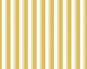 Yellow and White Stripe Fabric - Riley Blake Wiltshire Stripe Fabric - Yellow and White Fabric