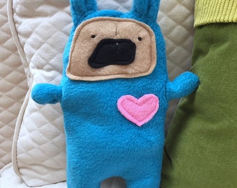 Oscar ~ The Pug Bunny Bummlie ~ Stuffing Free Dog Toy ~ Ready To Ship Today