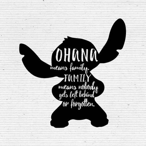 Download Stitch Ohana means Family Silhouette SVG Cut File, Digital Clipart, Editable Vector, Ideal for ...