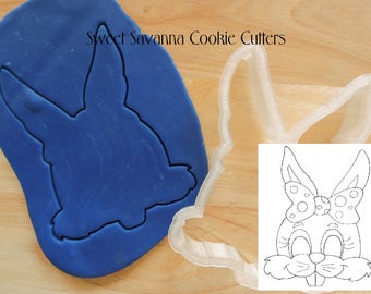Bunny Mask with Bow Cookie Cutter- Easter Cookies,