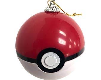 Pokemon Pokeball Ornament Christmas Tree Real Working Toy Prop Opens Trainer Poke Ball Ash Ketchum Pikachu Original Go Red Gift High Quality