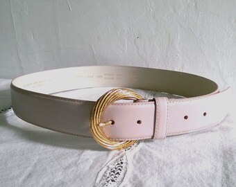 Vintage Light Pink Leather Belt Liz Claiborne Large